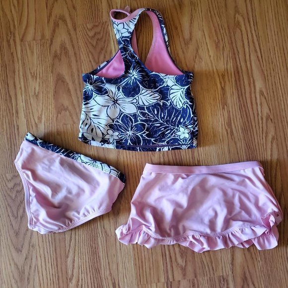 Pink Blue 3 Piece Bikini‎ Size 4  Coverup Zero Xposure - Picture 2 of 4